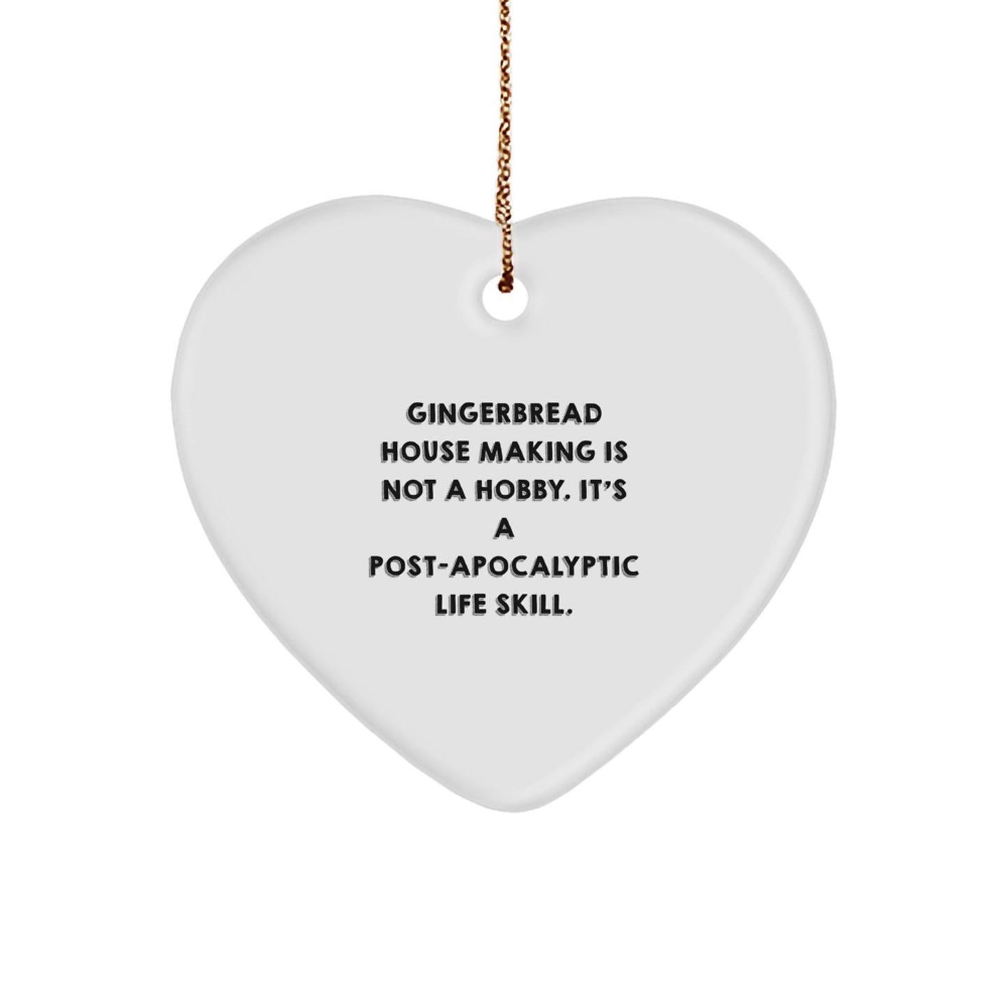 Gingerbread House Making Gifts for Friends, Funny Heart Ornament for Christmas Unique Gifts from Men to Women - Image 1