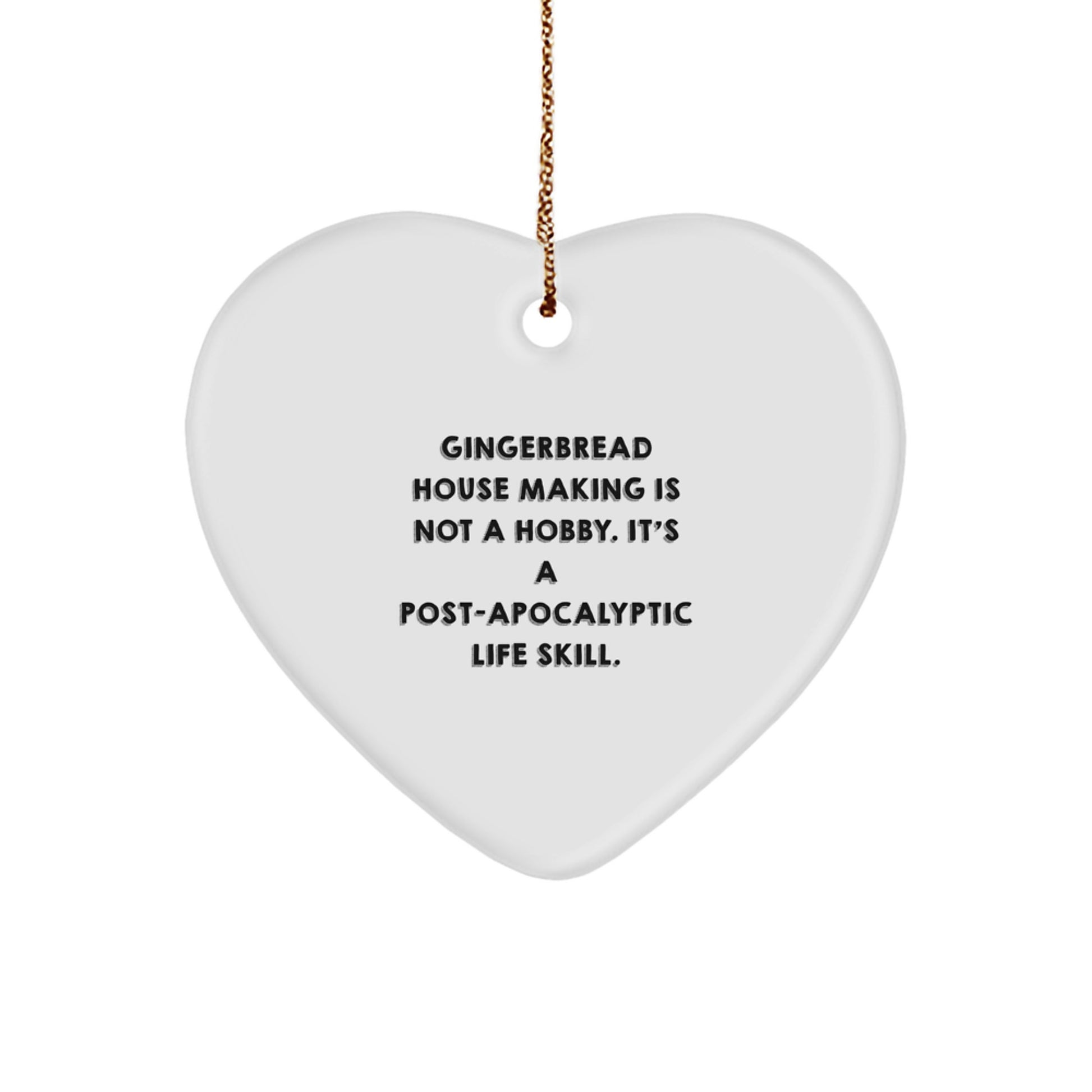 Gingerbread House Making Gifts for Friends, Funny Heart Ornament for Christmas Unique Gifts from Men to Women - Image 1