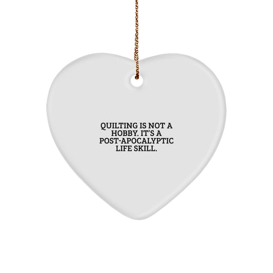 Quilting Gifts from Family with Funny Quilting Heart Ornament for Christmas Unique Gifts - Image 1