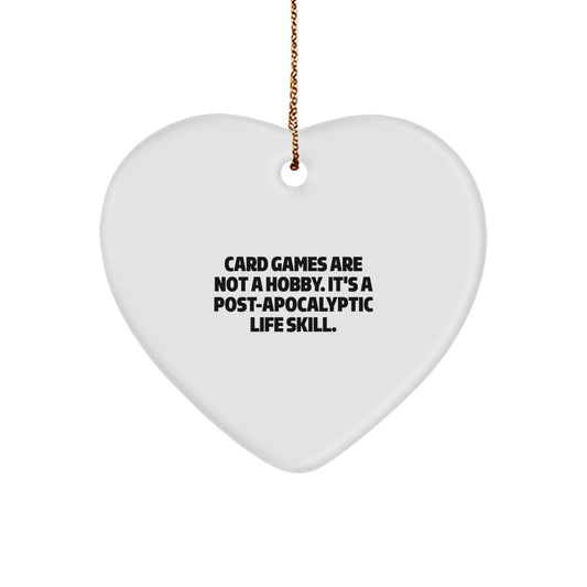 Funny Card Games Gift for Men, Unique Heart Ornament for Card Games Enthusiasts, Gifts from Friends to Family - Image 1