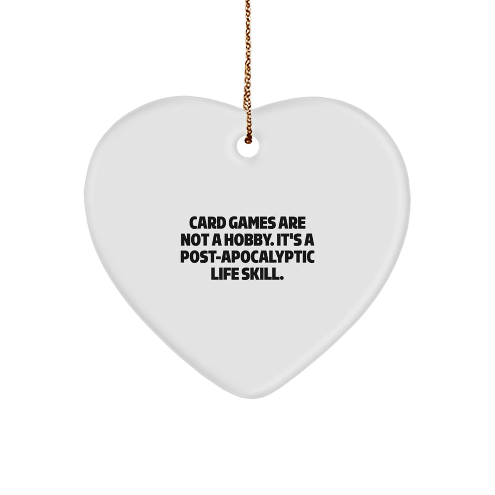 Funny Card Games Gift for Men, Unique Heart Ornament for Card Games Enthusiasts, Gifts from Friends to Family - Image 1