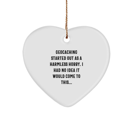 Funny Geocaching Gifts for Geocaching Enthusiasts, Heart Ornament for Men and Women, Gifts from Friends for Christmas Unique Gifts - Image 1