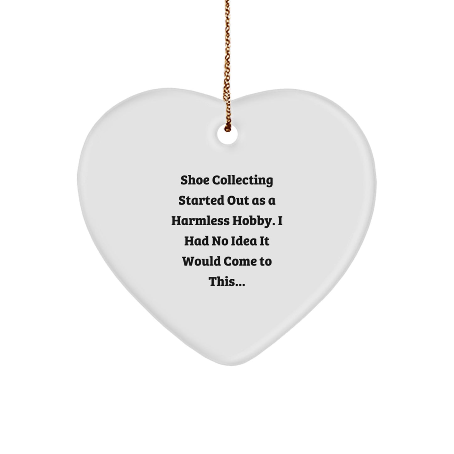 Funny Shoe Collecting Heart Ornament Gifts from Friends for Shoe Collecting Lovers - Heart Shaped White Christmas Unique Gifts - Image 1