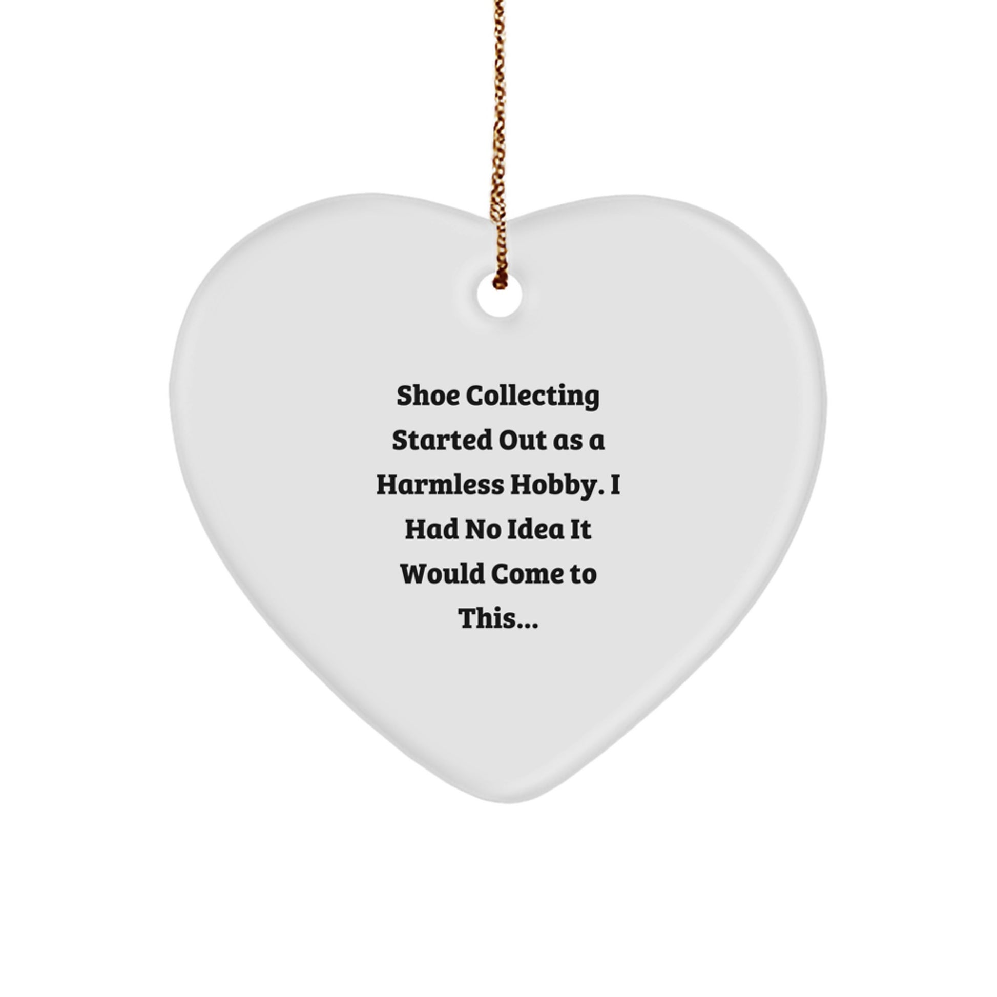 Funny Shoe Collecting Heart Ornament Gifts from Friends for Shoe Collecting Lovers - Heart Shaped White Christmas Unique Gifts - Image 1