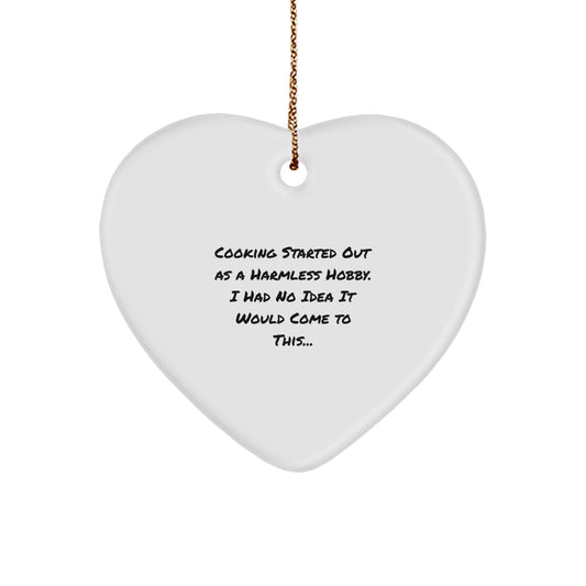 Funny Cooking Enthusiast Gifts from Family for Men, Heart Ornament for Cooking Lovers Christmas Unique Gifts - Image 1
