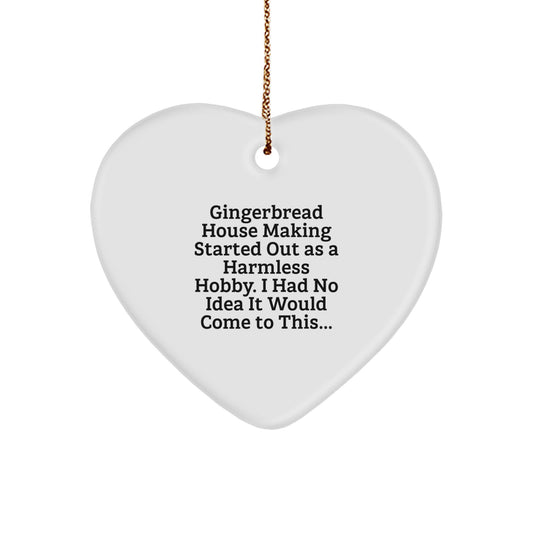 Gingerbread House Making Enthusiasts, Funny Heart Ornament Gift for Gingerbread House Making Lovers, Christmas Unique Gifts from Friends and Family - Image 1