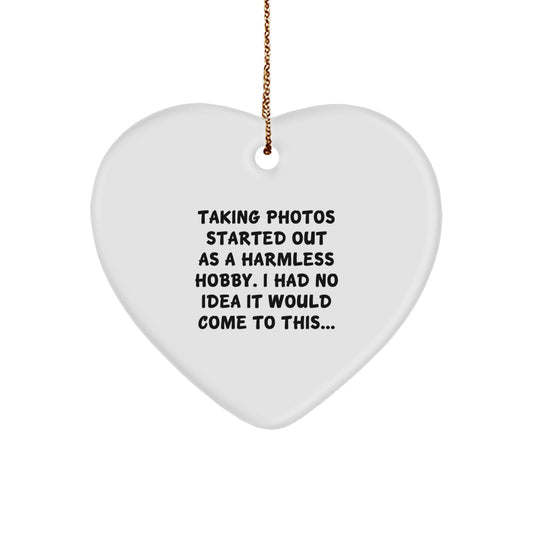 Funny Taking Photos Heart Ornament Gifts for Taking Photos Enthusiasts from Friends, Beautiful Heart Ornament, Ideal Christmas Unique Gifts for Taking Photos Lovers - Image 1