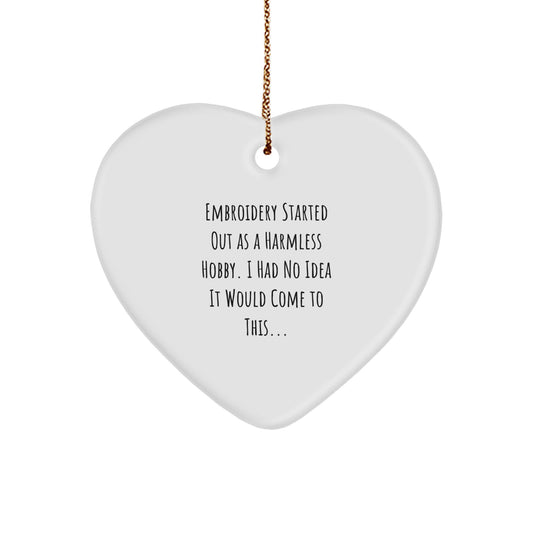 Funny Embroidery Heart Ornament Gifts for Women from Friends, Perfect for Christmas Unique Gifts - Image 1