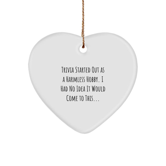 Funny Trivia Gifts for Trivia Lovers, Heart Ornament, Christmas Unique Gifts from Friends to Family - Image 1