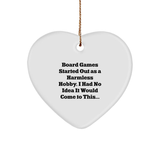 Funny Board Games Lover Gifts from Men to Family Members for Christmas Unique Heart Ornament - Image 1