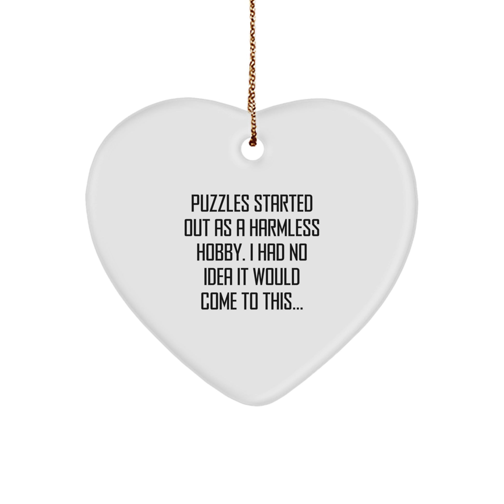 Funny Puzzles Enthusiast Gifts from Friends for Christmas Unique Heart Ornament - Image 1