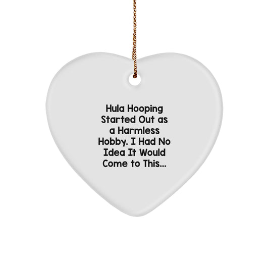Funny Hula Hooping Gifts from Friends and Family for Women Men and Coworkers - Hula Hoop Heart Ornament for Christmas Unique Decorations - Image 1