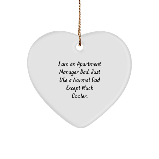 Unique Christmas Unique Gifts from Apartment Manager Dad - Heart Ornament, Funny Quote, Perfect for Men, Women, and Friends - Image 1