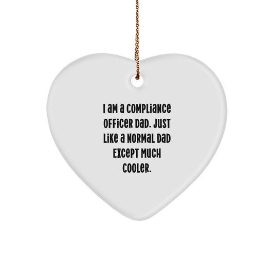 Funny Compliance Officer Heart Ornaments Gifts from Dad - Unique Christmas Unique Gifts for Compliance Officer Men - Image 1