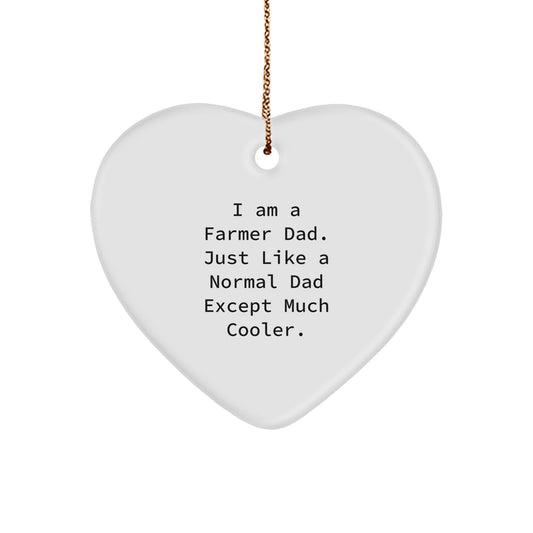 Funny Farmer Gifts from Dad to Farmer Men, Heart Ornament for Christmas Unique Gifts, Heart Shaped Ornament for Farmer Family - Image 1