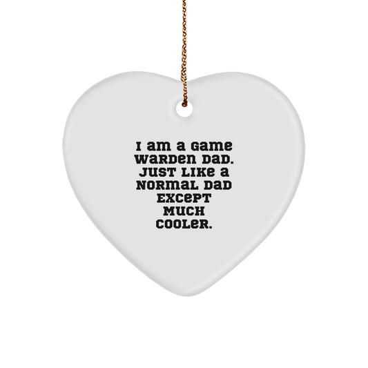 Funny Game Warden Gifts from Dad, Heart Ornament for Game Warden, Christmas Unique Gifts for Men, Family, Friends, Coworkers - Image 1