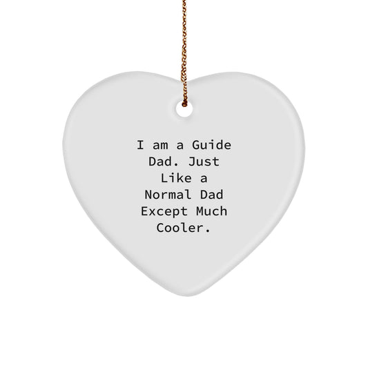 Funny Guide Gifts for Men, I Am A Guide Dad Heart Ornament, Guide Christmas Decorations - Image 1