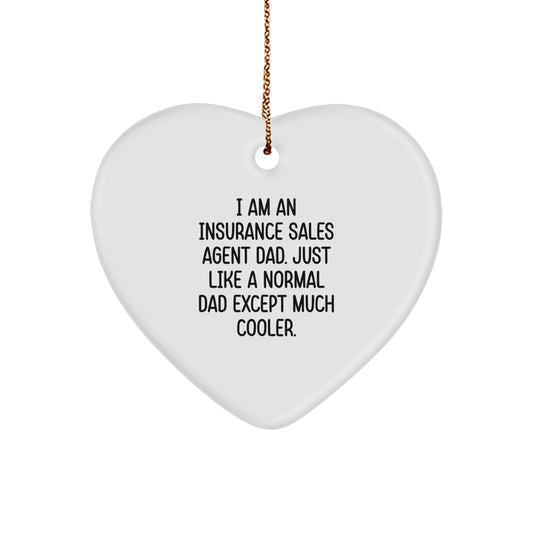 Cool Dad Insurance Sales Agent Gifts for Insurance Sales Agent Men, Funny Heart Ornament Gifts from Dad, Christmas Unique Gifts for Insurance Sales Agent Father - Image 1