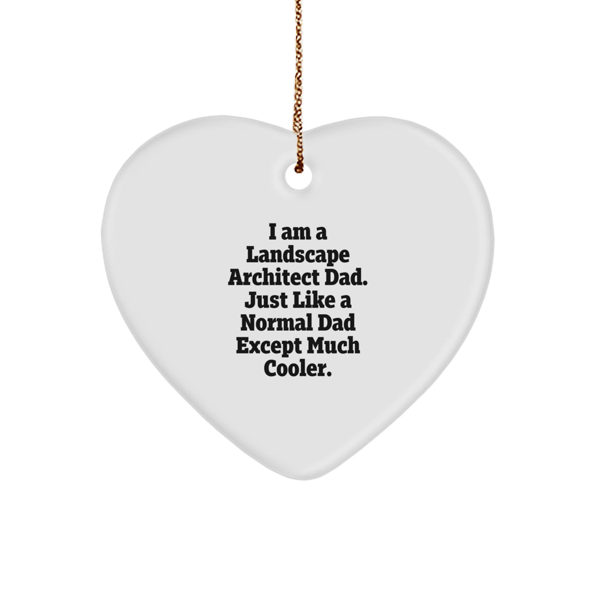 Funny Landscape Architect Dad Gift Ideas - Heart Ornament for Him - Unique Christmas Decorations from Sons to Dads - Image 1
