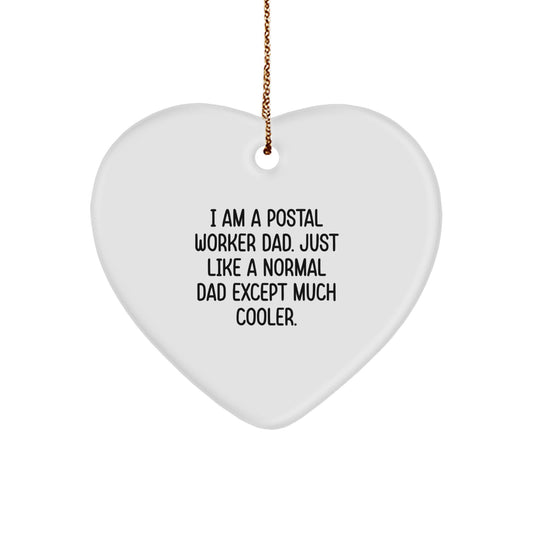 Funny Postal Worker Gifts from Friends, Heart Ornament for Men, Unique Christmas Unique Gifts - Image 1