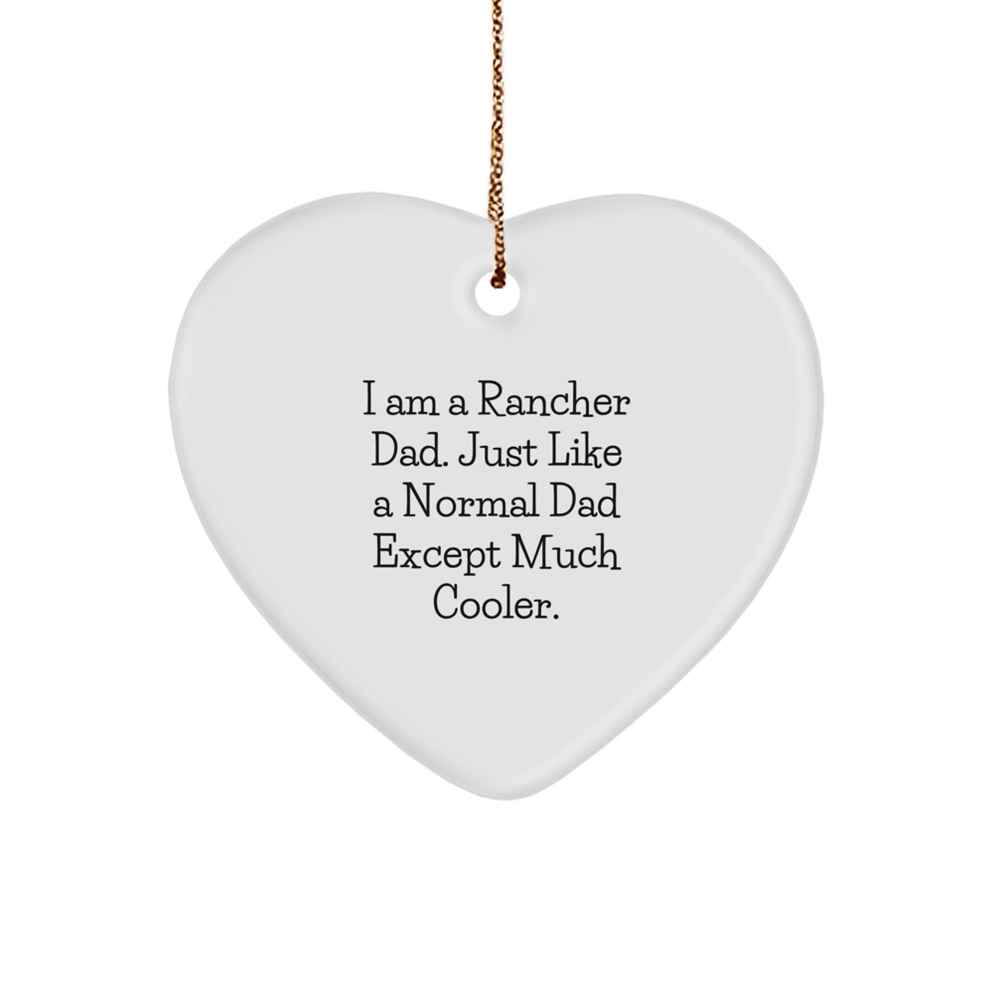 Funny Rancher Dad Heart Ornament Gifts from Men to Family Members for Christmas - Image 1
