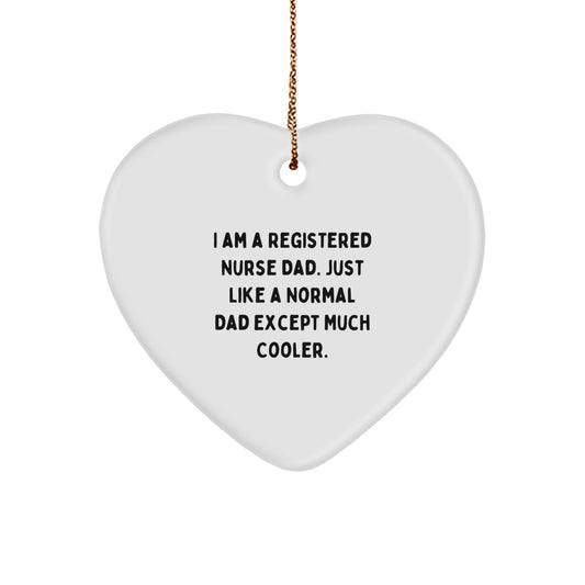 Funny Heart Ornament for Registered Nurse Dad Gifts from Men to Family - Unique Christmas Unique Gifts - Image 1