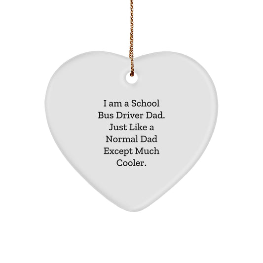 School Bus Driver Gifts from Men, Funny Heart Ornament for School Bus Driver Dads, Christmas Unique Gifts - Image 1