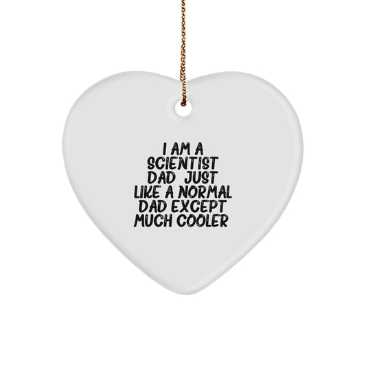 Funny Scientist Dad Gifts - Heart Ornament for Dad, Husband, or Friend - Perfect for Christmas Unique Gifts from Men to Scientist Men - Image 1