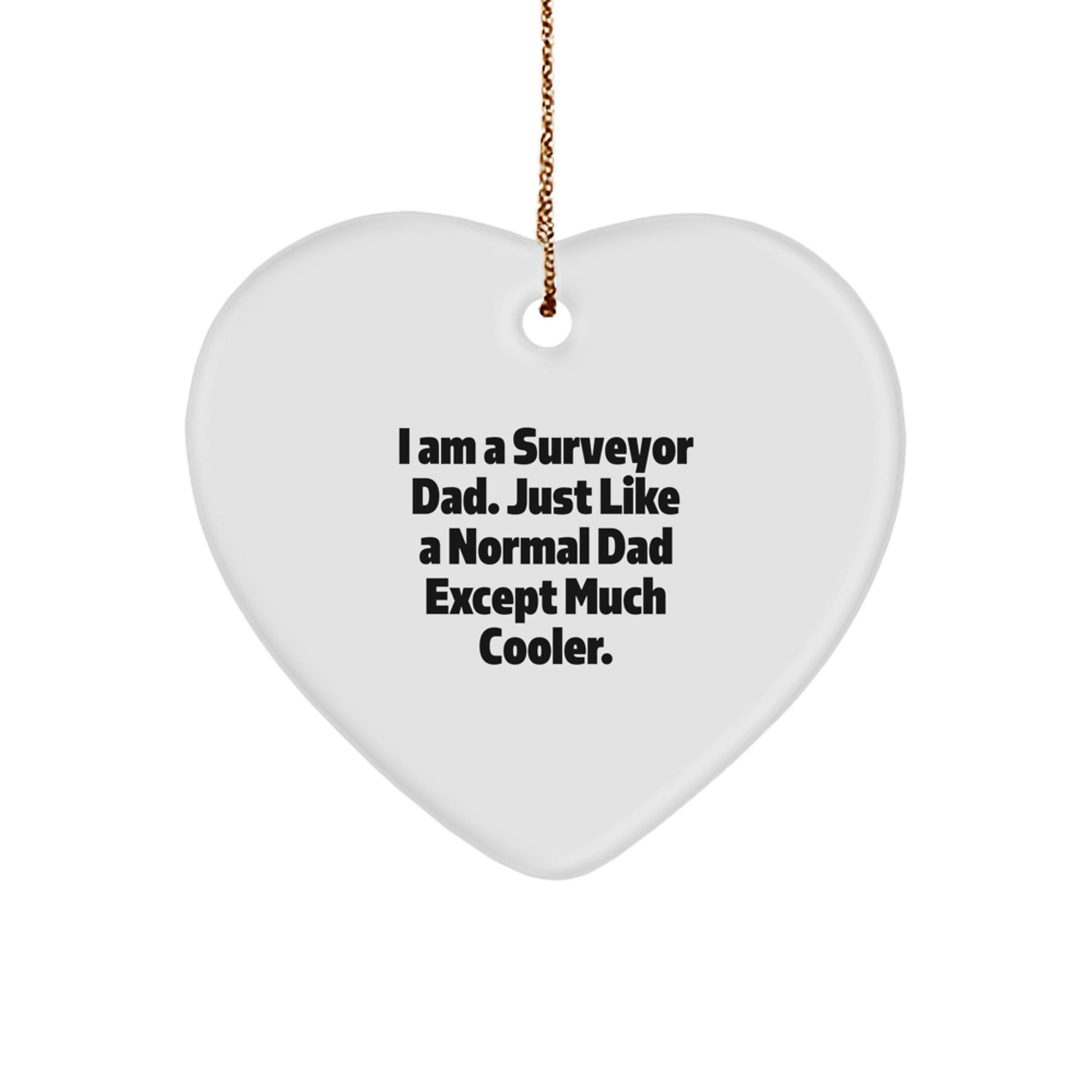 Funny Heart Shaped Surveyor Gifts for Men from Dads, Unique Christmas Unique Gifts for Surveyor Dad, Inspirational Heart Ornament for Surveyor - Image 1