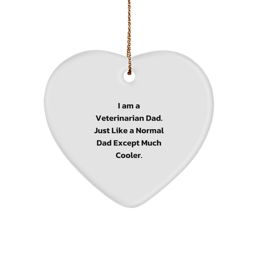 Funny Veterinarian Dad Gifts, Heart Ornament for Veterinarian Men, Christmas Unique Gifts from Dad to Veterinarian Son - Image 1