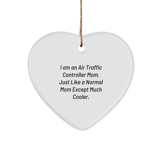 Funny Air Traffic Controller Mom Gifts, Air Traffic Controller Heart Ornament, Unique Christmas Unique Gifts from Mom to Air Traffic Controller - Image 1