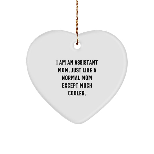 Funny Assistant Mom Heart Ornament Gifts from Family for Christmas Unique Gifts - Image 1