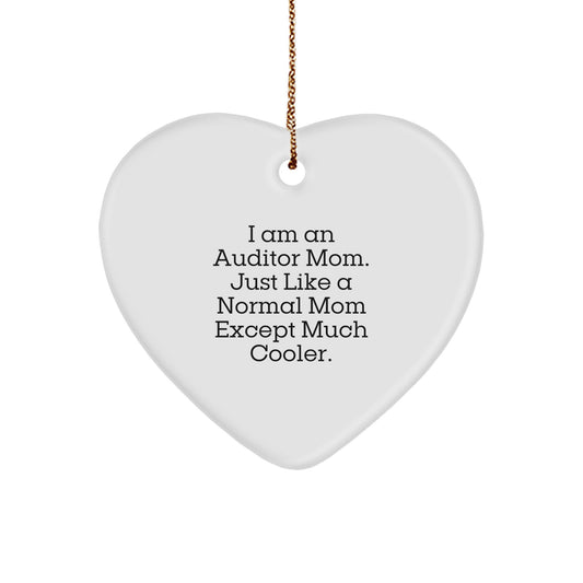 Funny Auditor Mom Gifts for Her - Heart Ornament for Auditor Women - Gifts from Mom to Auditor Daughter - Christmas Unique Gifts for Auditor Friends - Image 1