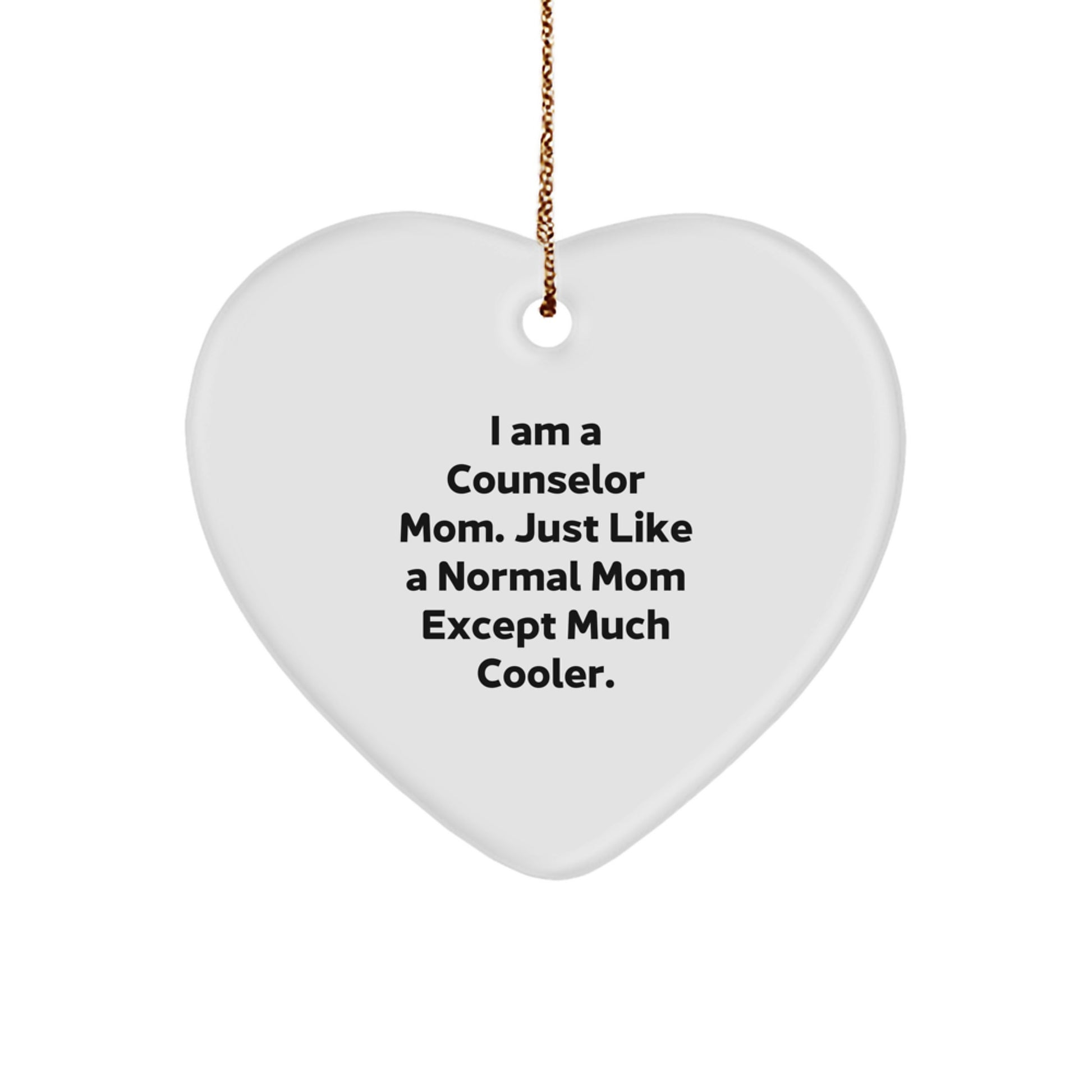 Funny Counselor Mom Heart Ornament Gifts from Family for Christmas Decorations - Image 1