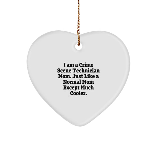 Funny Crime Scene Technician Mom Gifts from Family, Gifts for Crime Scene Technician Men, Heart Ornament Christmas Unique - Image 1