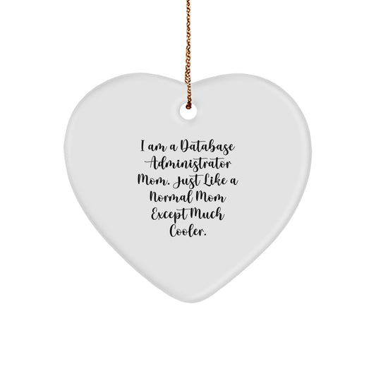 Database Administrator Heart Ornament Gifts from Friends and Family - Funny Quote Mom Heart Decoration for Christmas Unique Gifts - Image 1