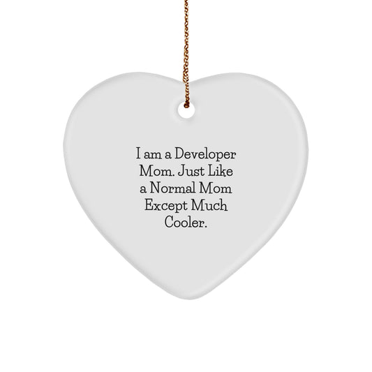 Developer Heart Ornament, Funny I Am A Developer Mom Gift, Christmas Unique Gifts from Family - Image 1