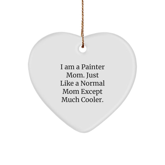 Funny Painter Gifts from Mom for Daughter, Heart Ornament for Christmas Unique Gifts for Painter Women Friends - Image 1