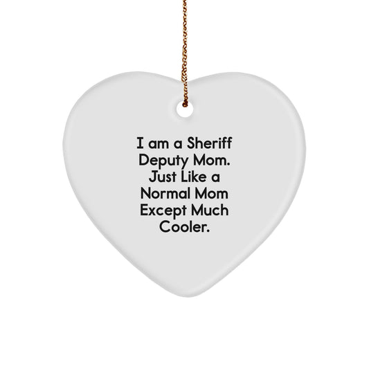 Sheriff Deputy Mom Unique Christmas Unique Gifts for Men, Funny Sheriff Deputy Heart Ornament, Gifts from Mom to Sheriff Deputy, Christmas Unique Gifts, Sheriff Deputy Deputy Gifts - Image 1