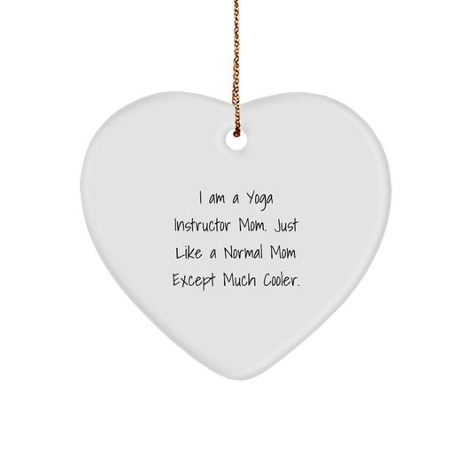 Funny Yoga Instructor Gifts from Mom, Heart Ornament for Yoga Instructor Friends, Christmas Unique Gifts for Yoga Instructor Women - Image 1