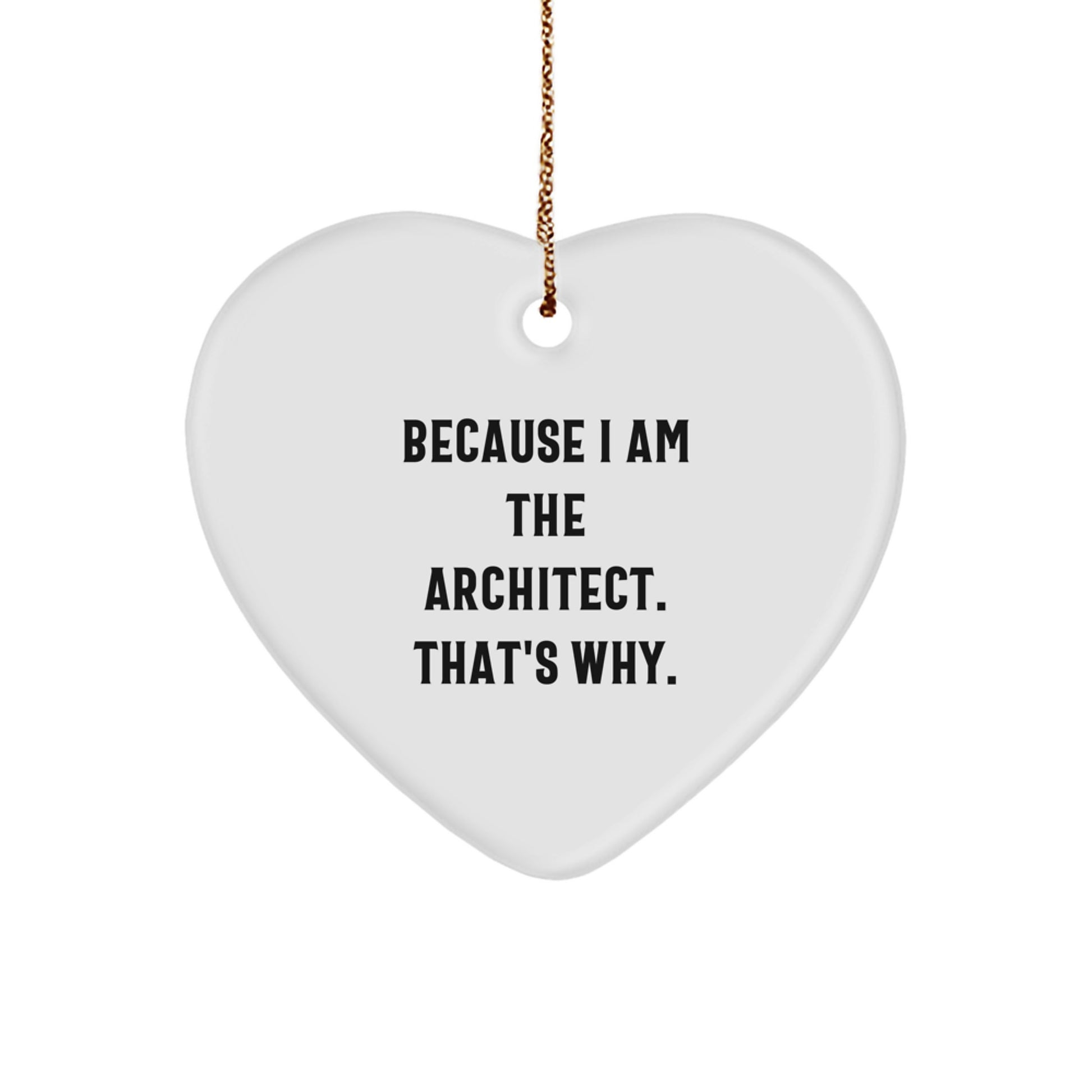 Funny Architect Gifts from Men to Women, Heart Ornament with Inspirational Quote - Christmas Unique Gifts for Family, Coworkers, Friends - Image 1
