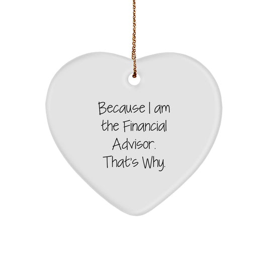Funny Financial Advisor Gifts from Friends, Heart Ornament Christmas Unique Gifts for Men, Women, Coworkers, Family - Image 1
