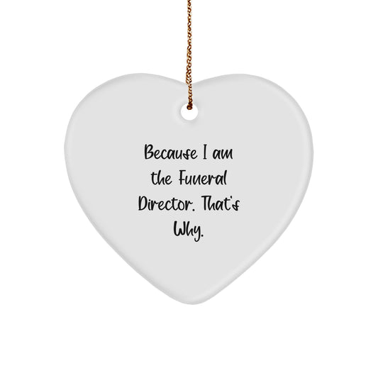 Funny Funeral Director Heart Ornament Gifts from Men to Family and Friends for Christmas Unique Presents - Image 1