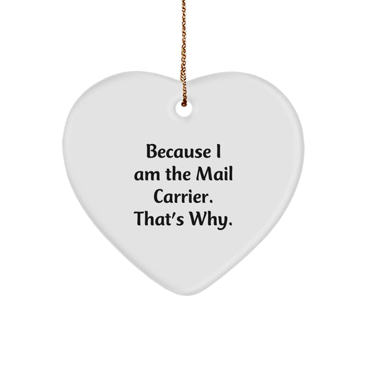 Funny Mail Carrier Heart Ornament Gifts from Family, for Mail Carrier, Christmas Unique Gifts - Image 1