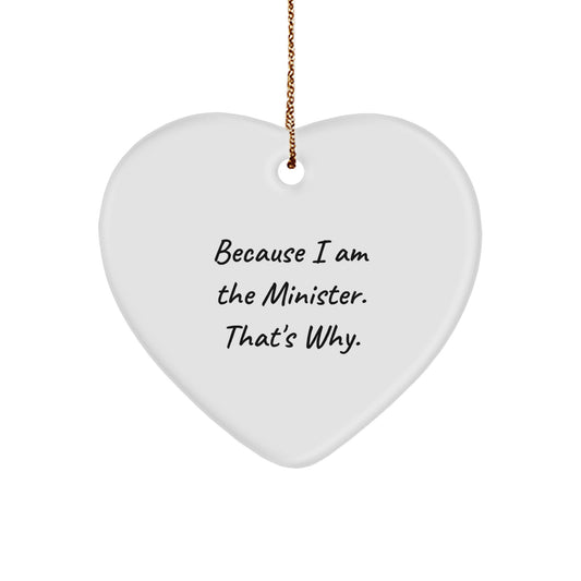 Funny Minister Heart Ornament Gifts from Friends and Family for Christmas Unique Minister Appreciation - Image 1