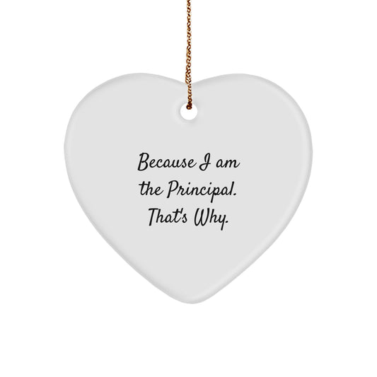 Funny Principal Gifts Heart Ornament with Quote, Perfect for Christmas Unique Gifts from Family, Office Decor, Desk Accessories, Great for Principal Men, Women, Coworkers - Image 1