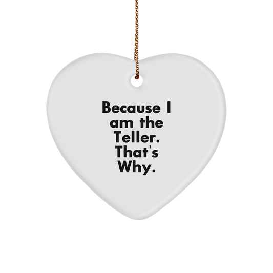 Funny Teller Heart Ornament Gifts from Friends to Family at Christmas Unique - Image 1