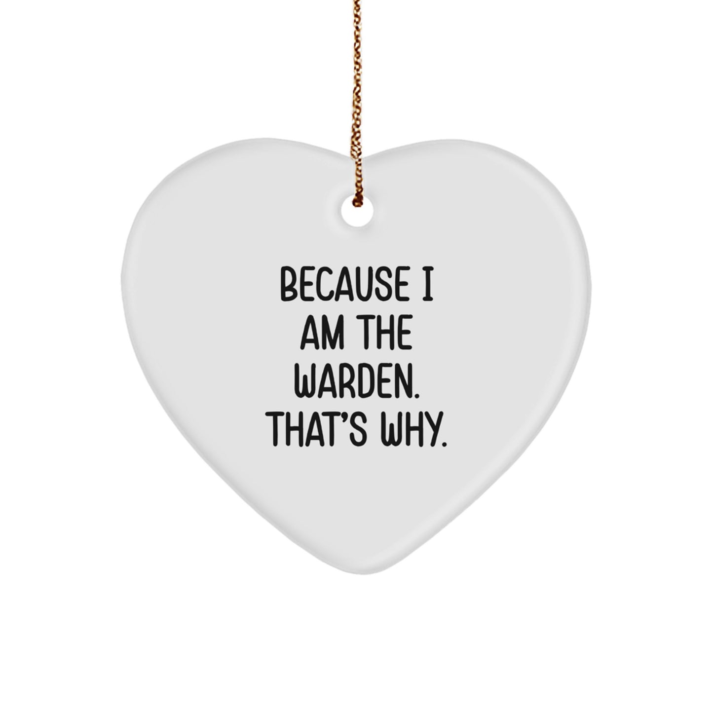 Funny Warden Heart Ornament Gifts from Family for Men Warden Lover, Cute Christmas Unique Gifts, Inspirational Heart Shaped Decor - Image 1