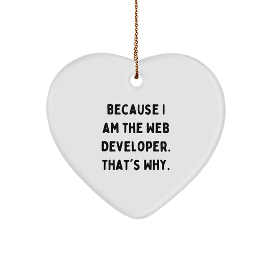 Funny Web Developer Heart Ornament Gifts from Friends to Web Developer Christmas Unique - Image 1