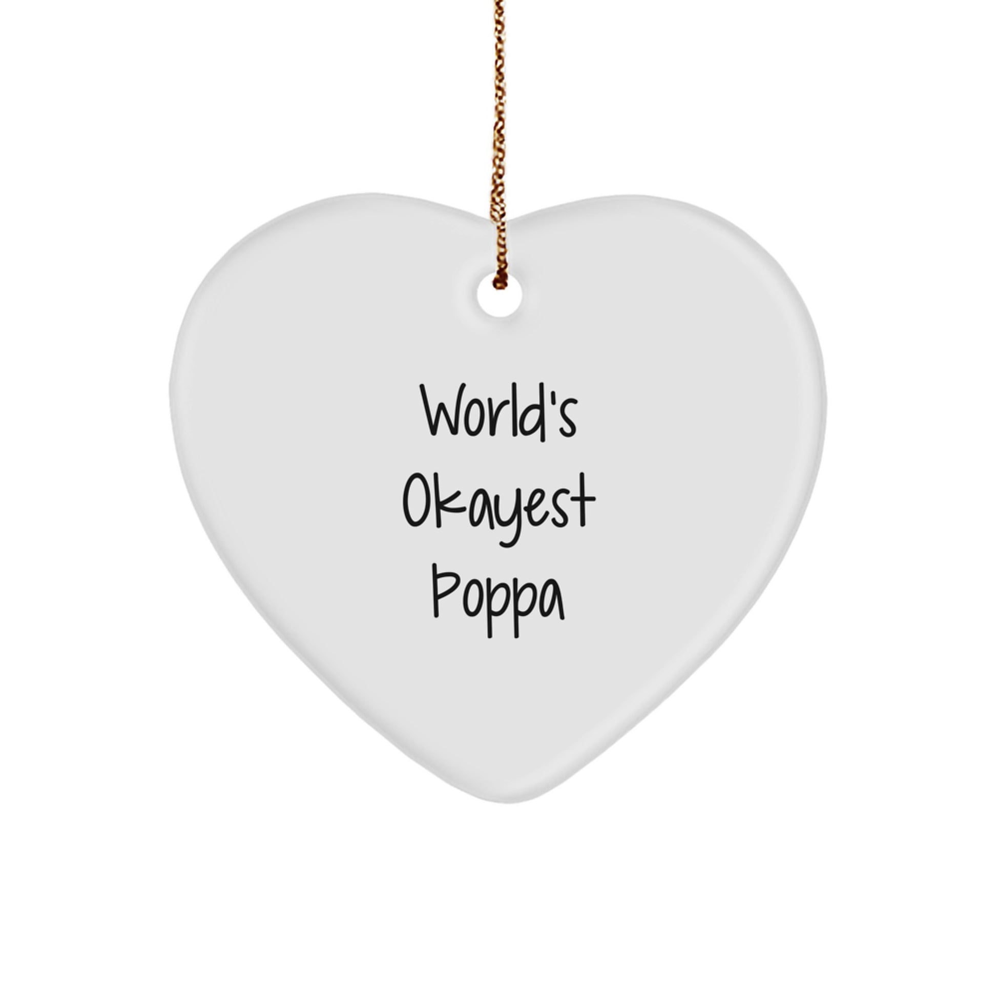 Funny Poppa Gifts from Friends and Family for Christmas Unique Heart Ornament - Image 1